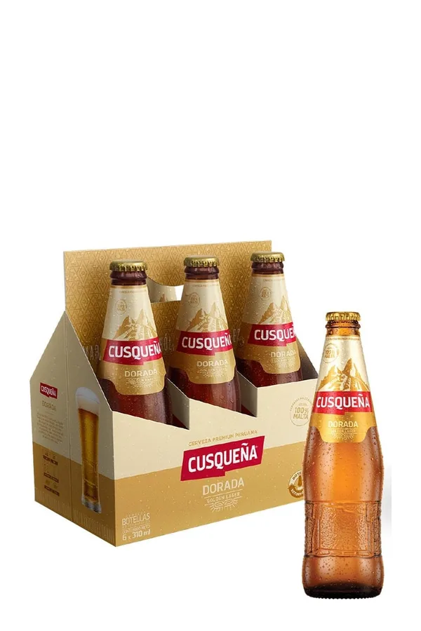 Cusqueña Dorada botella 310 ml × 6, 6 × 310 ml